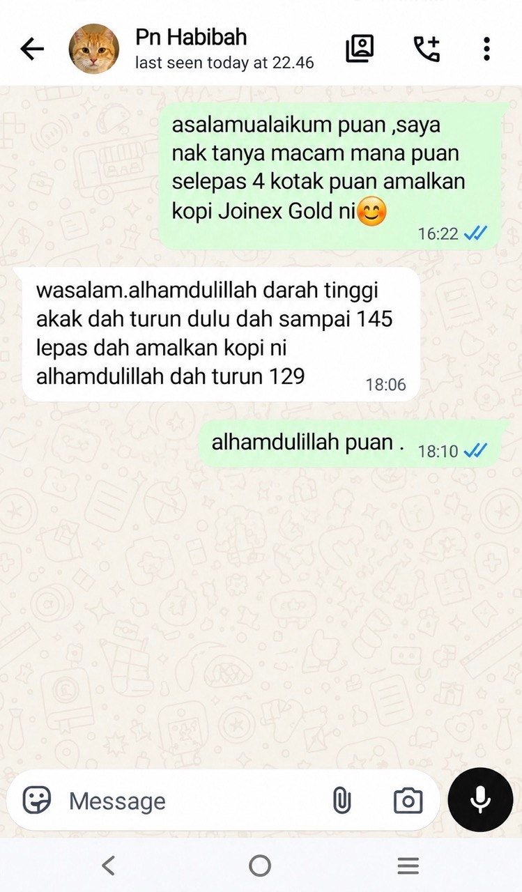 Screenshot WhatsApp testimoni pelanggan kelima