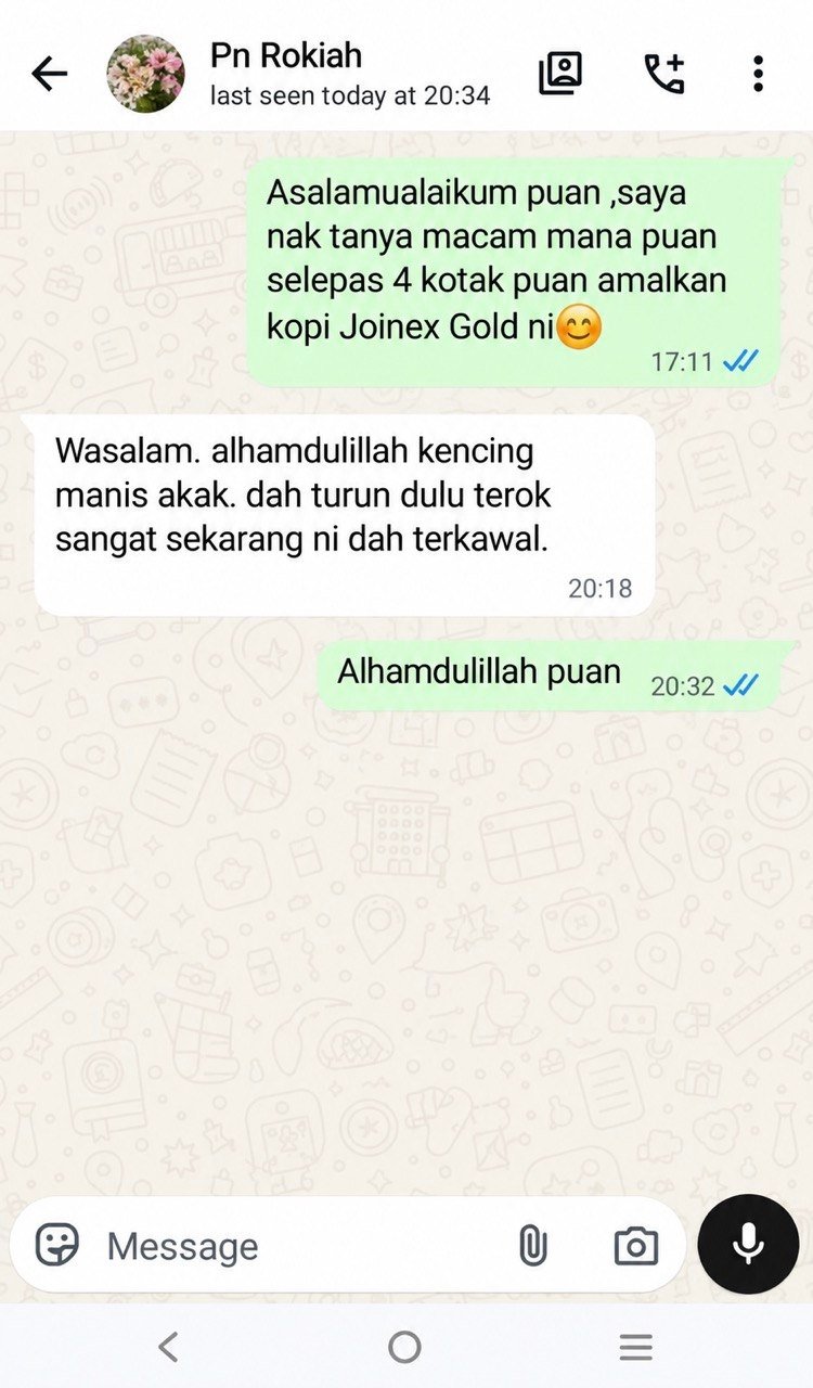 Screenshot WhatsApp testimoni pelanggan kedua