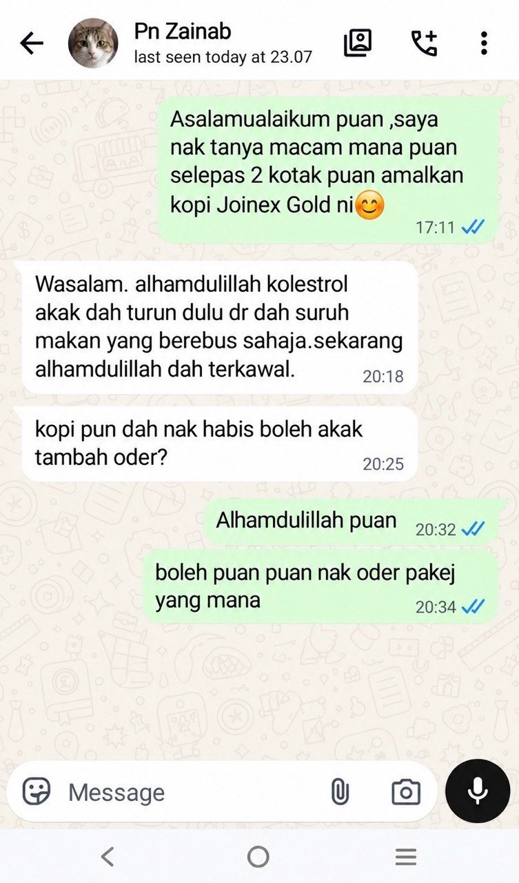 Screenshot WhatsApp testimoni pelanggan ketiga